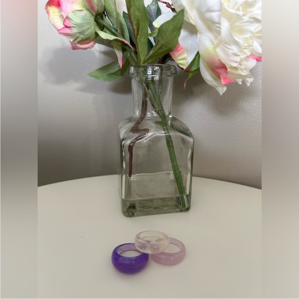 Set of 3 Purple Resin Rings